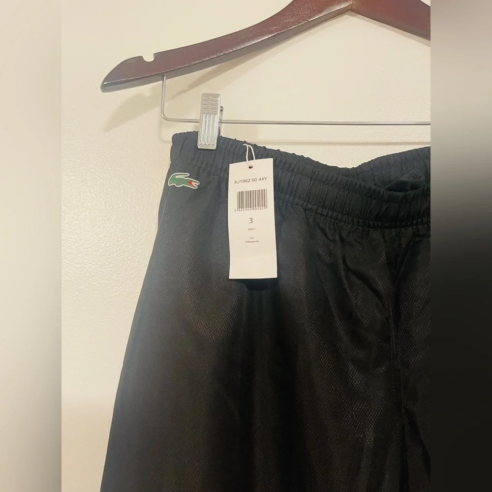 NWT Men’s Lacoste Sport Jogger Pants Black Size 3 (Small) with drawstring - Picture 2 of 12